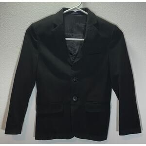 Chaps Boys Black Blazer Jacket Size 8 Regular 2 Button Classic Dress Coat